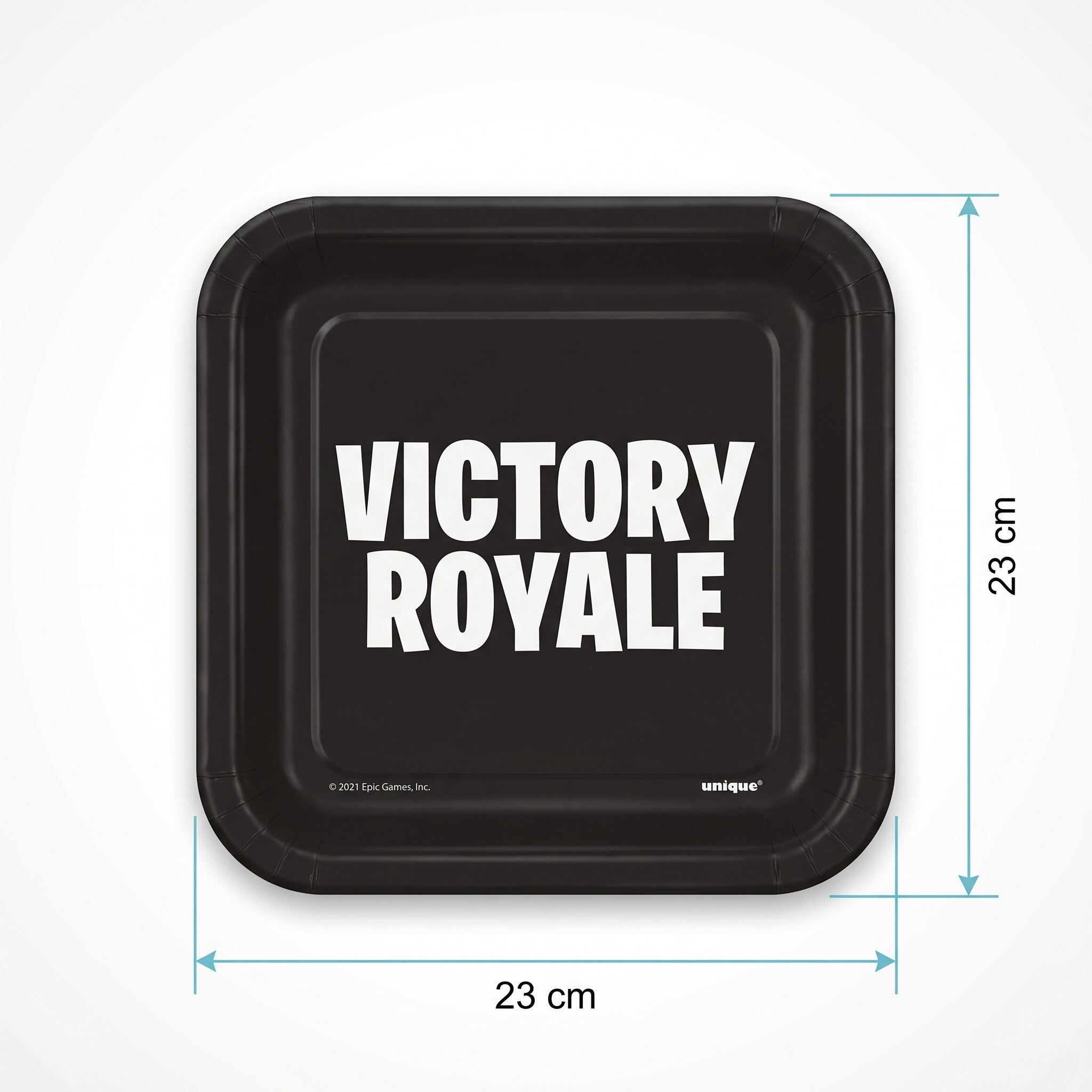 Fortnite Square Party Plates - Victory Royale Disposable Paper Tableware, 23 cm, Pack of 8