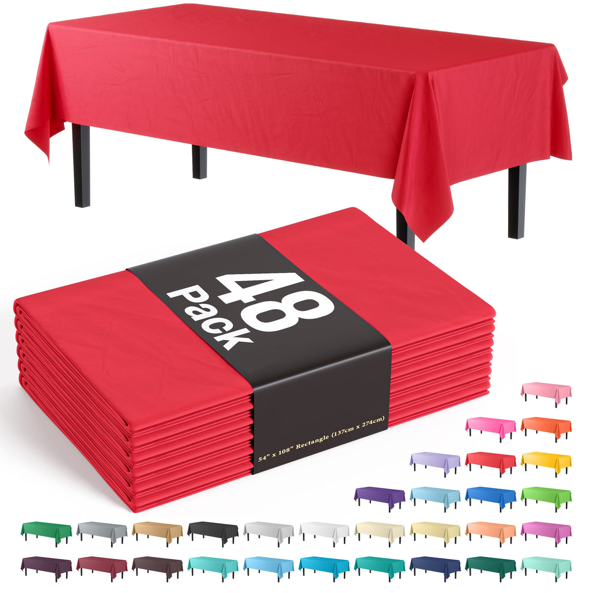 Little Gym - Red Plastic Table Cover | Case of 48