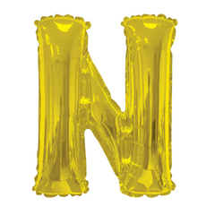 34" Gold Letter - N Balloon