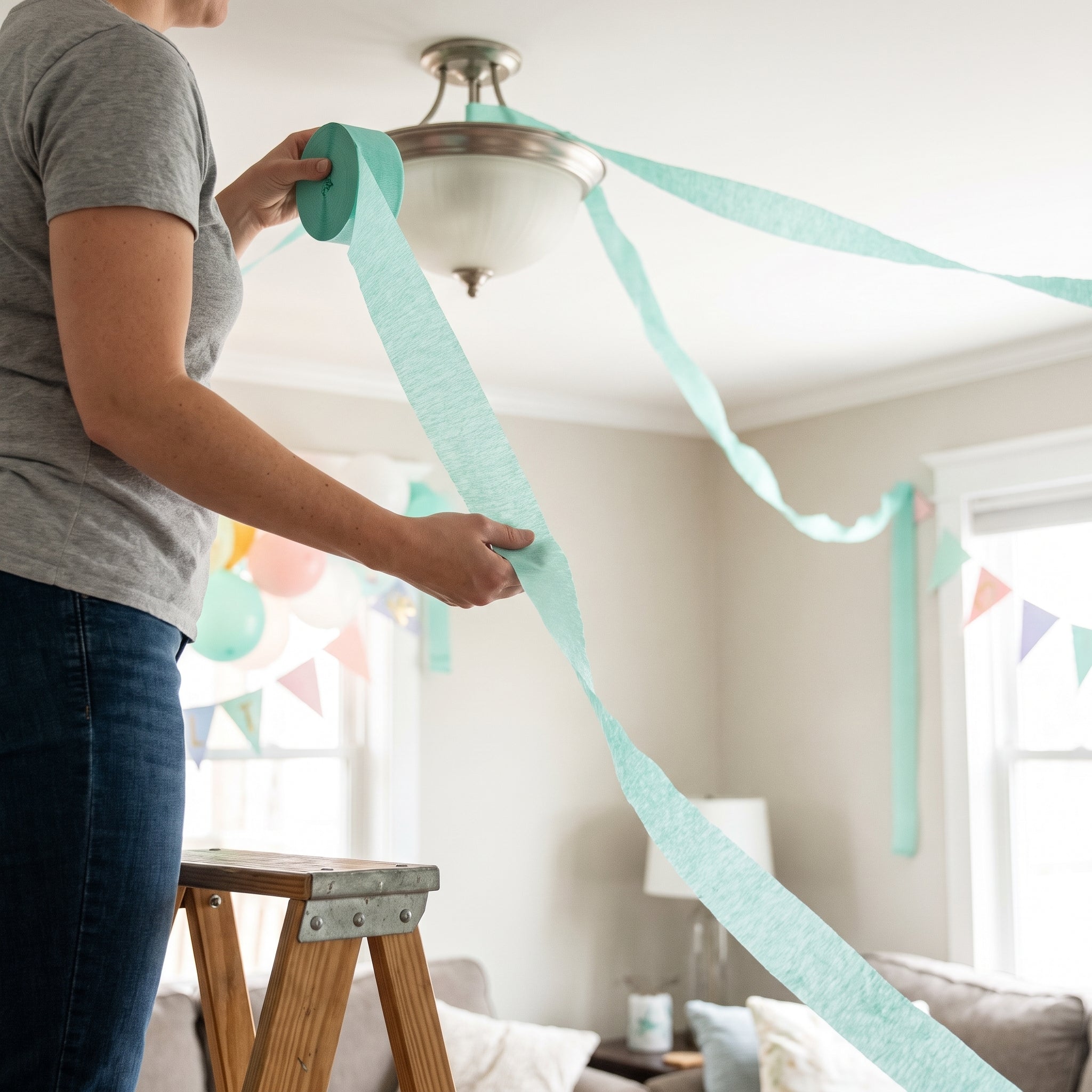 Mint Crepe Streamer - 81 ft.