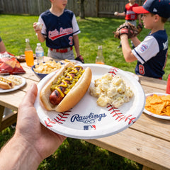 MLB Rawlings Baseball Round Paper Dessert Plates, 7-Inch, 8-Pack
