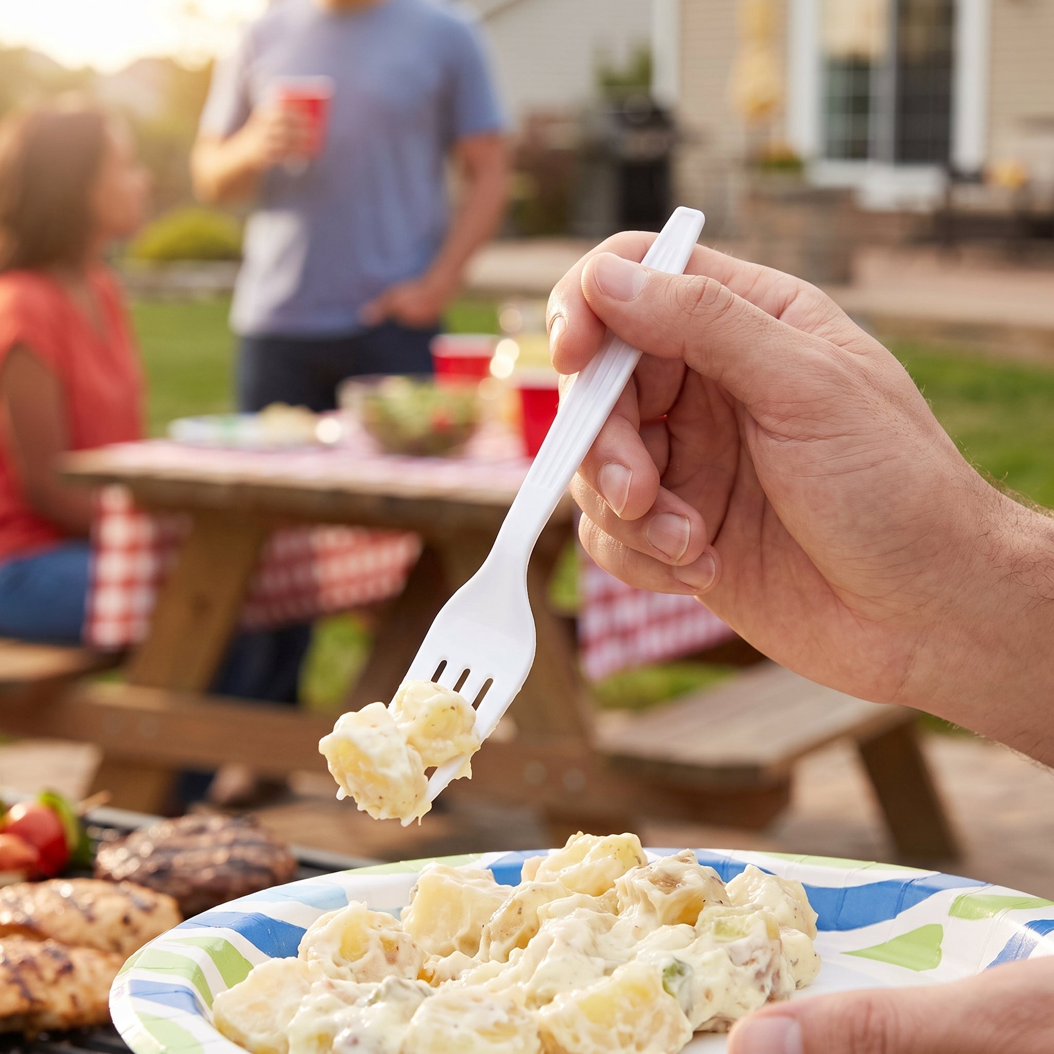 White Plastic Cutlery Set - 64 Count