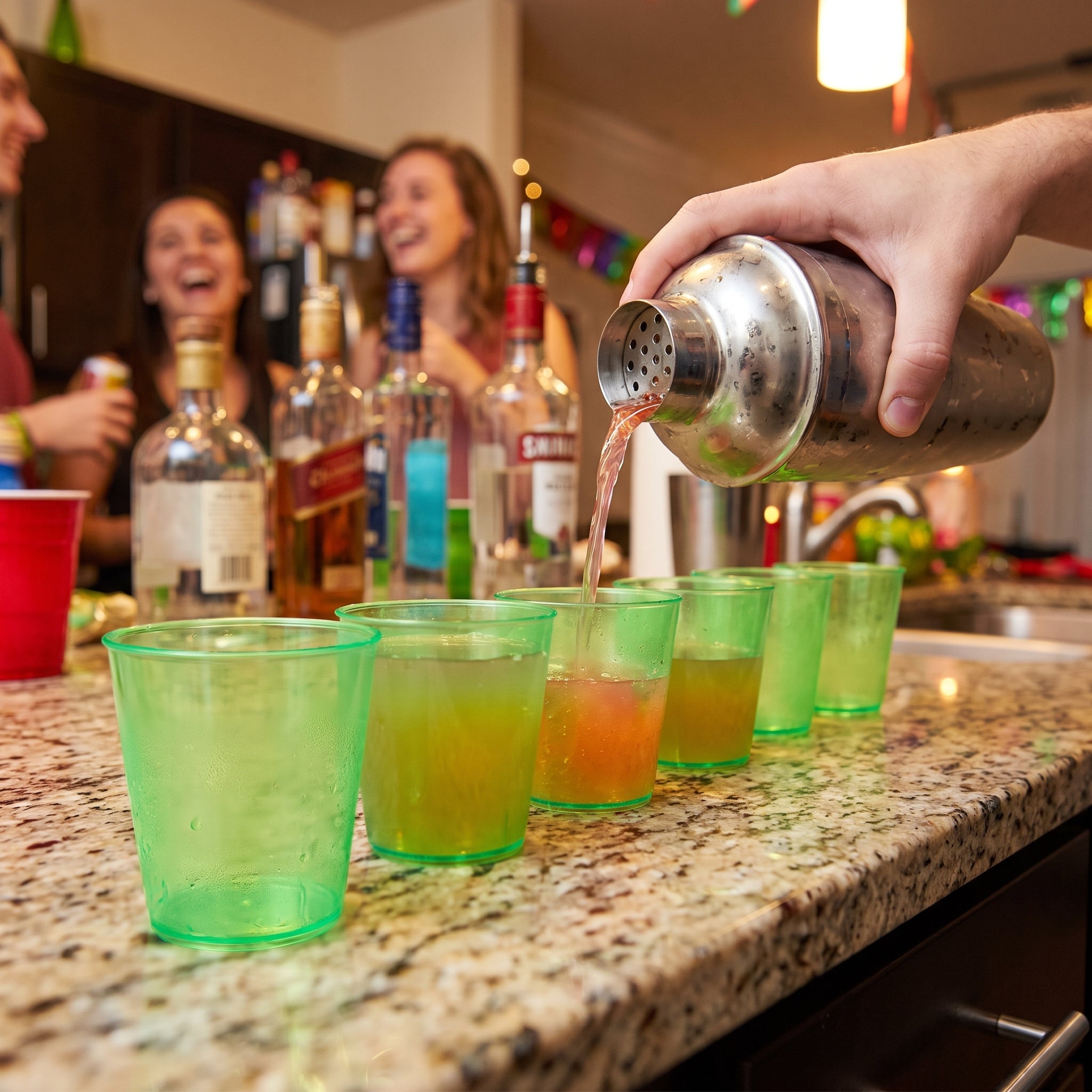Lime Green Plastic Shot Glasses - 2 oz, 100 Pack