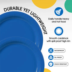 10 In. Dark Blue Paper Plates | Case of 1000