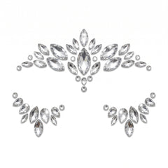 Silver Self-Adhesive Face Jewels - 1.5" x 4.5"