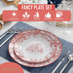 8 In. Toile Plastic Plates | 120 Count