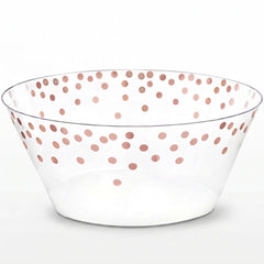 Rose Gold Polka Dot Large Plastic Serving Bowl - 116 Oz.