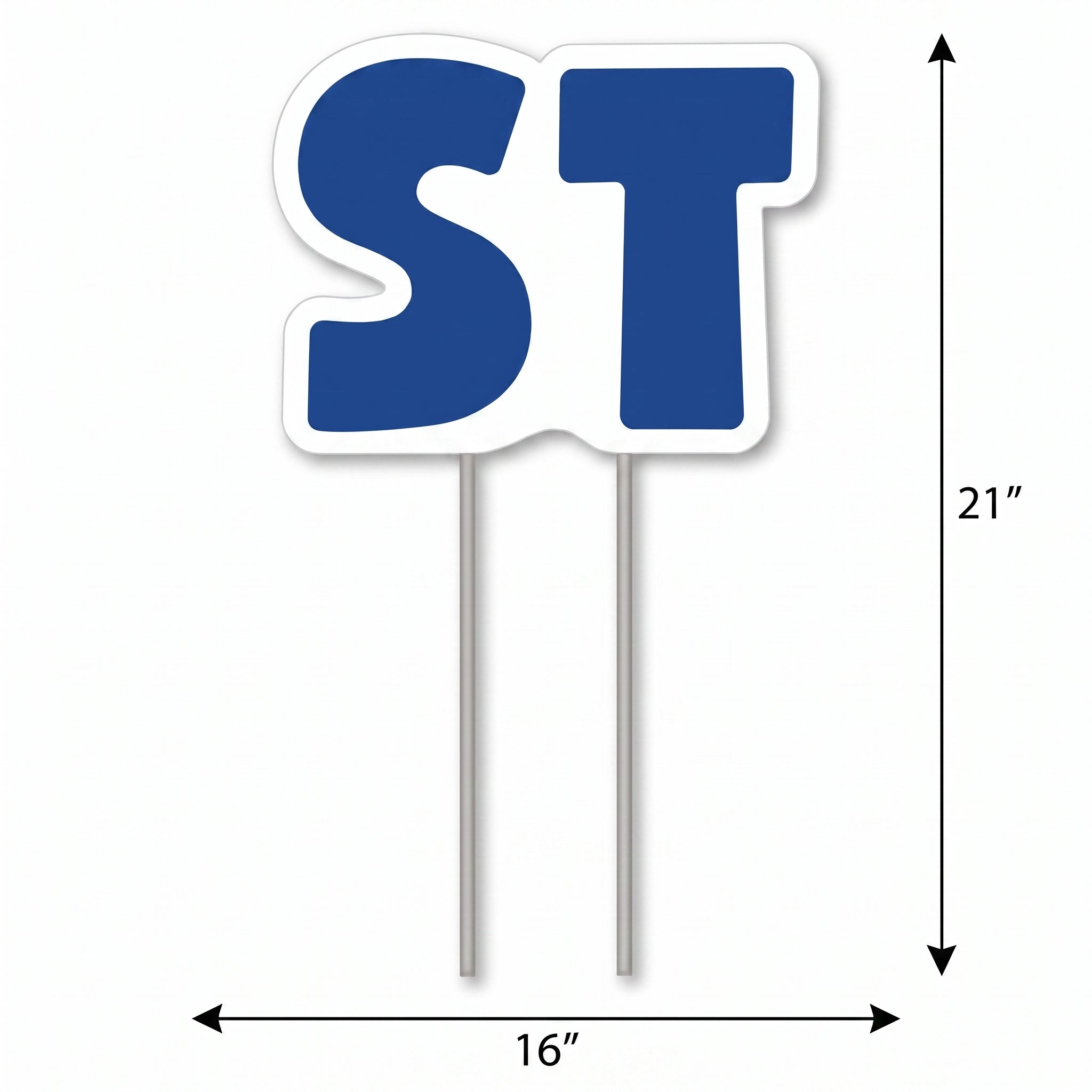 Blue "ST" Lawn Sign for Birthdays