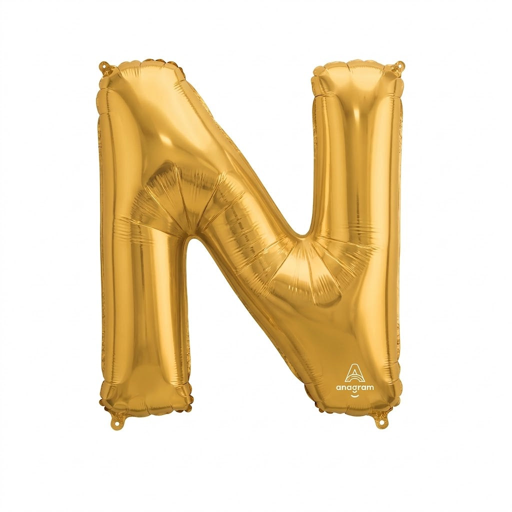 Gold Letter "N" Foil Balloon | 34"