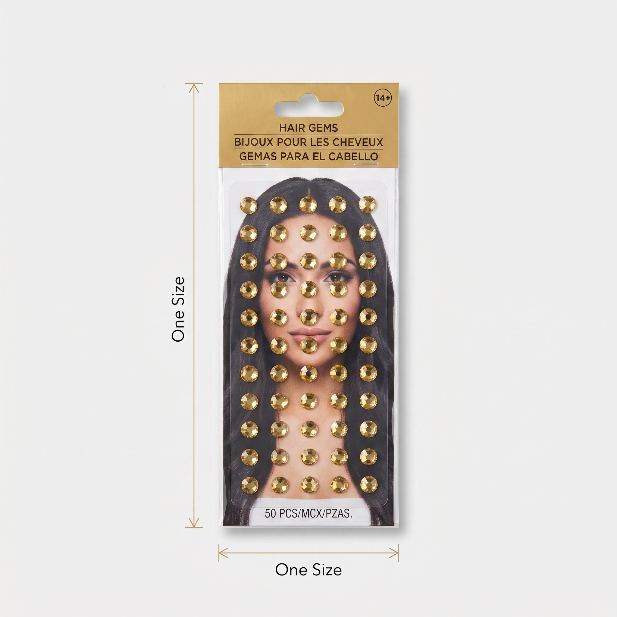 Gold Hair Gems Set - 50 Piece Set