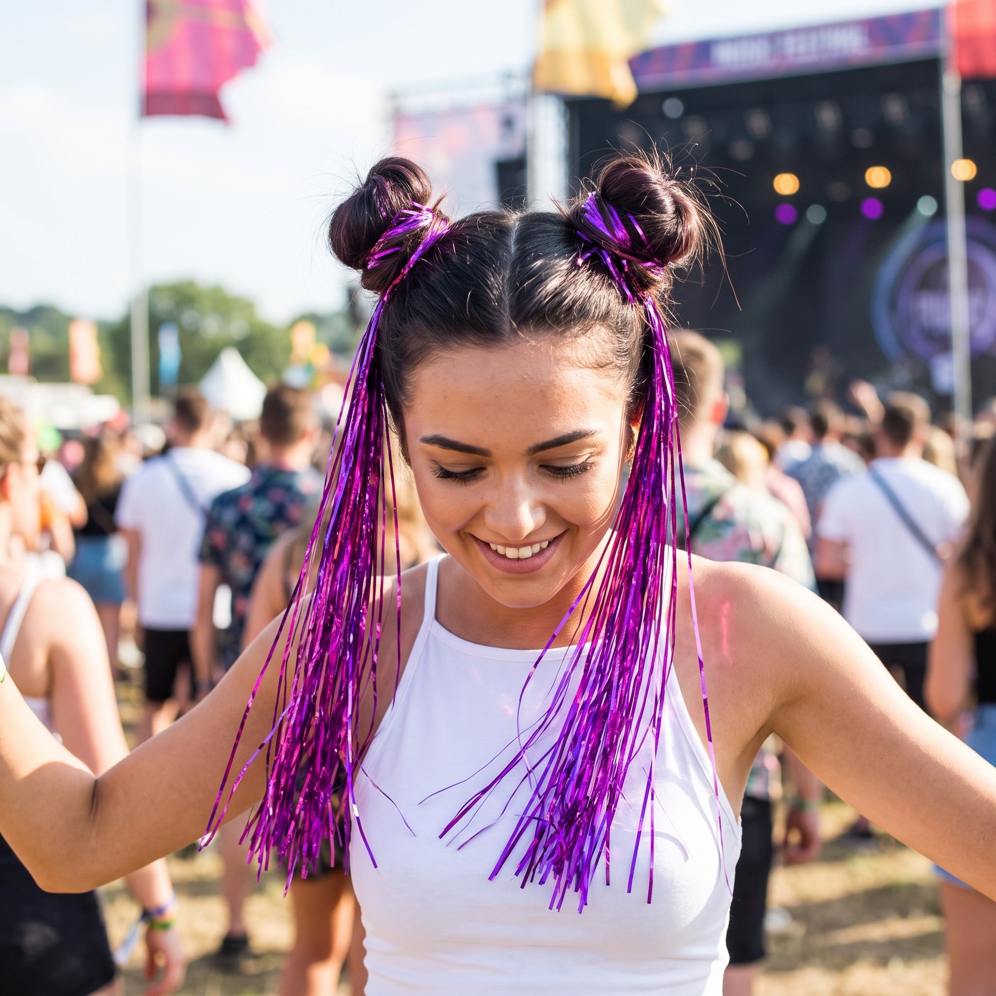 Purple Tinsel Hair Extensions