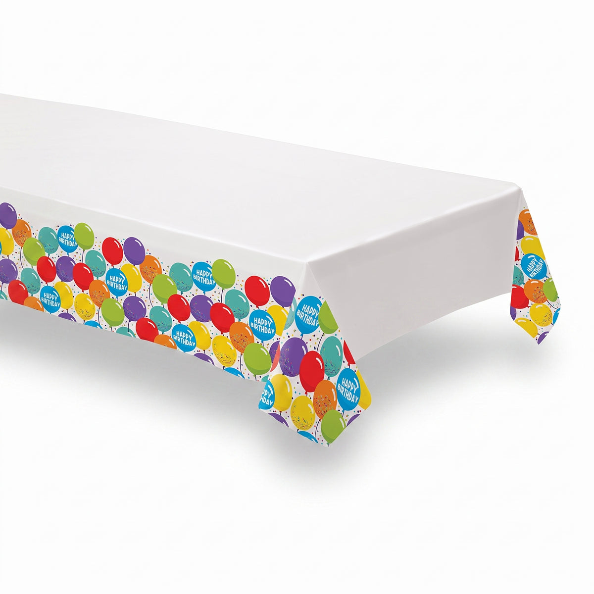 Colorful Balloon Birthday Celebration Plastic Table Cover - 3 Pack