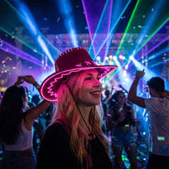 Pink Light-Up Cowboy Hat for Halloween