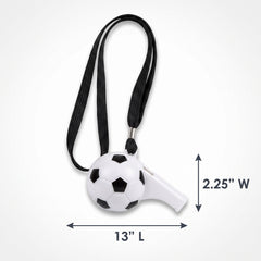 Soccer Ball Party Whistles with Lanyards, 8-Pack