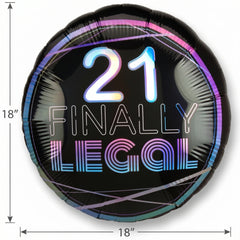 Finally 21 Birthday Foil Balloon