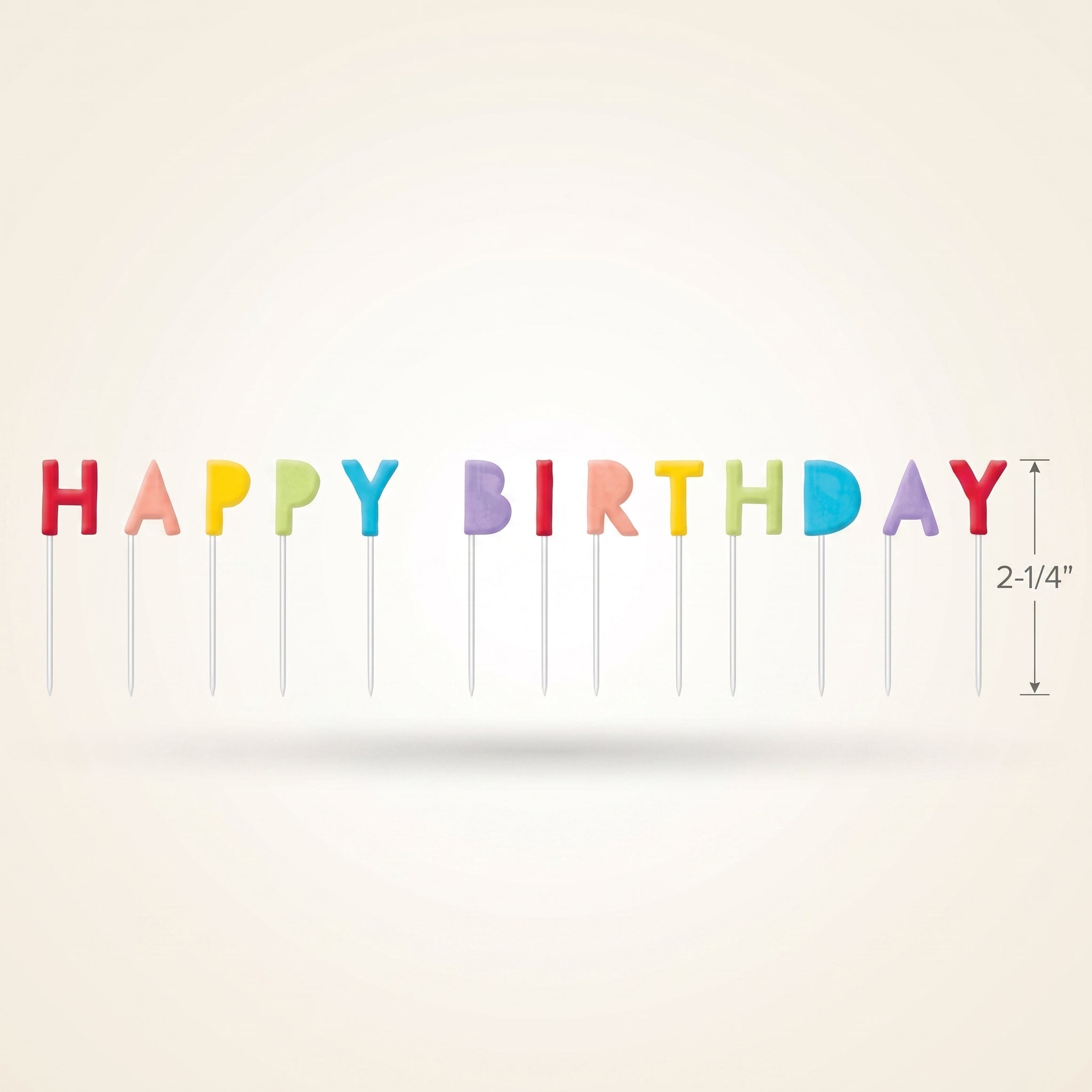 Rainbow "Happy Birthday" Pick Candles