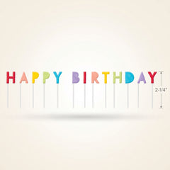 Rainbow "Happy Birthday" Pick Candles