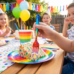 Rainbow Confetti Assorted Cutlery Set - 24 Pieces - 7.5 in.