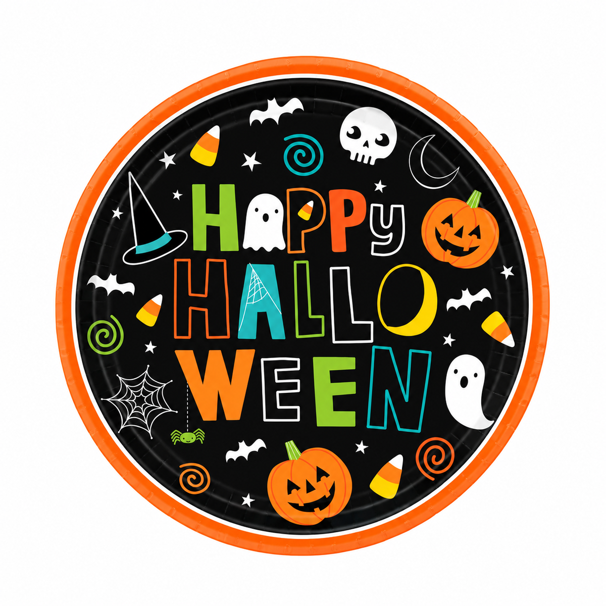 Spooky Halloween Friends 6.75" Round Paper Plates