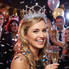 Silver Tinsel Trim Tiara
