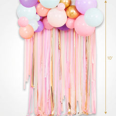 Pastel Balloon Backdrop with Streamers