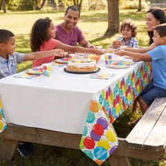 Colorful Balloon Birthday Celebration Plastic Table Cover - 3 Pack