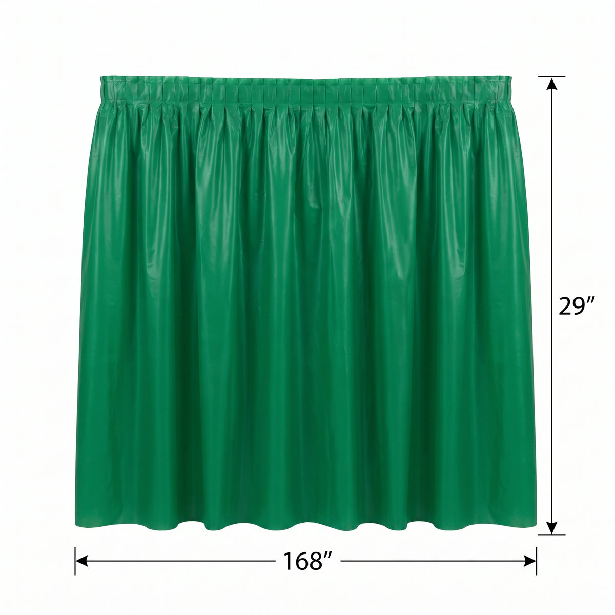 Festive Green Plastic Table Skirt - 168" x 29"