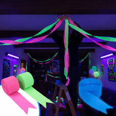 Neon Glow Party Streamers - 3 Pack