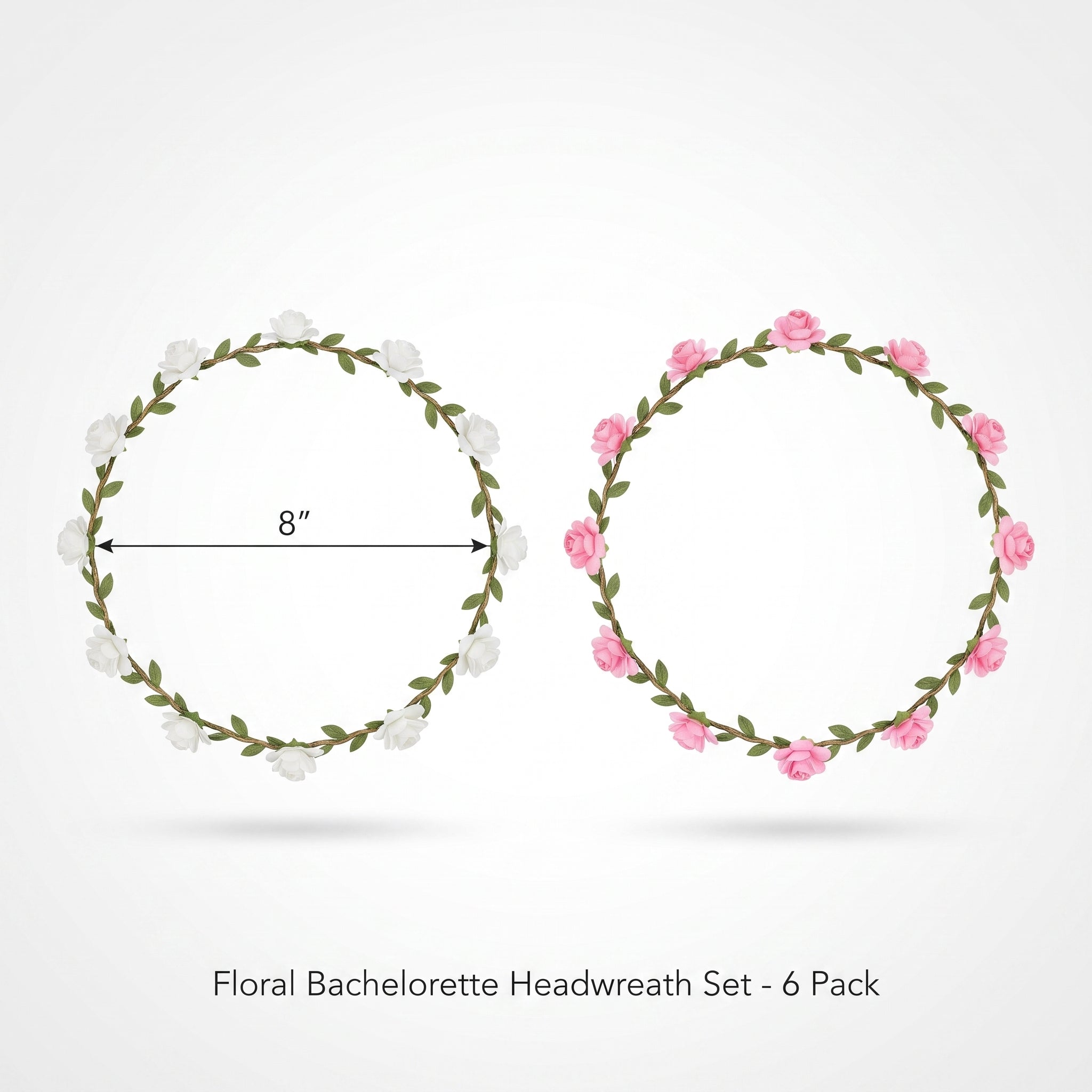 Floral Bachelorette Headwreath Set - 6 Pack