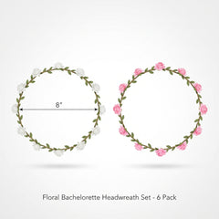 Floral Bachelorette Headwreath Set - 6 Pack