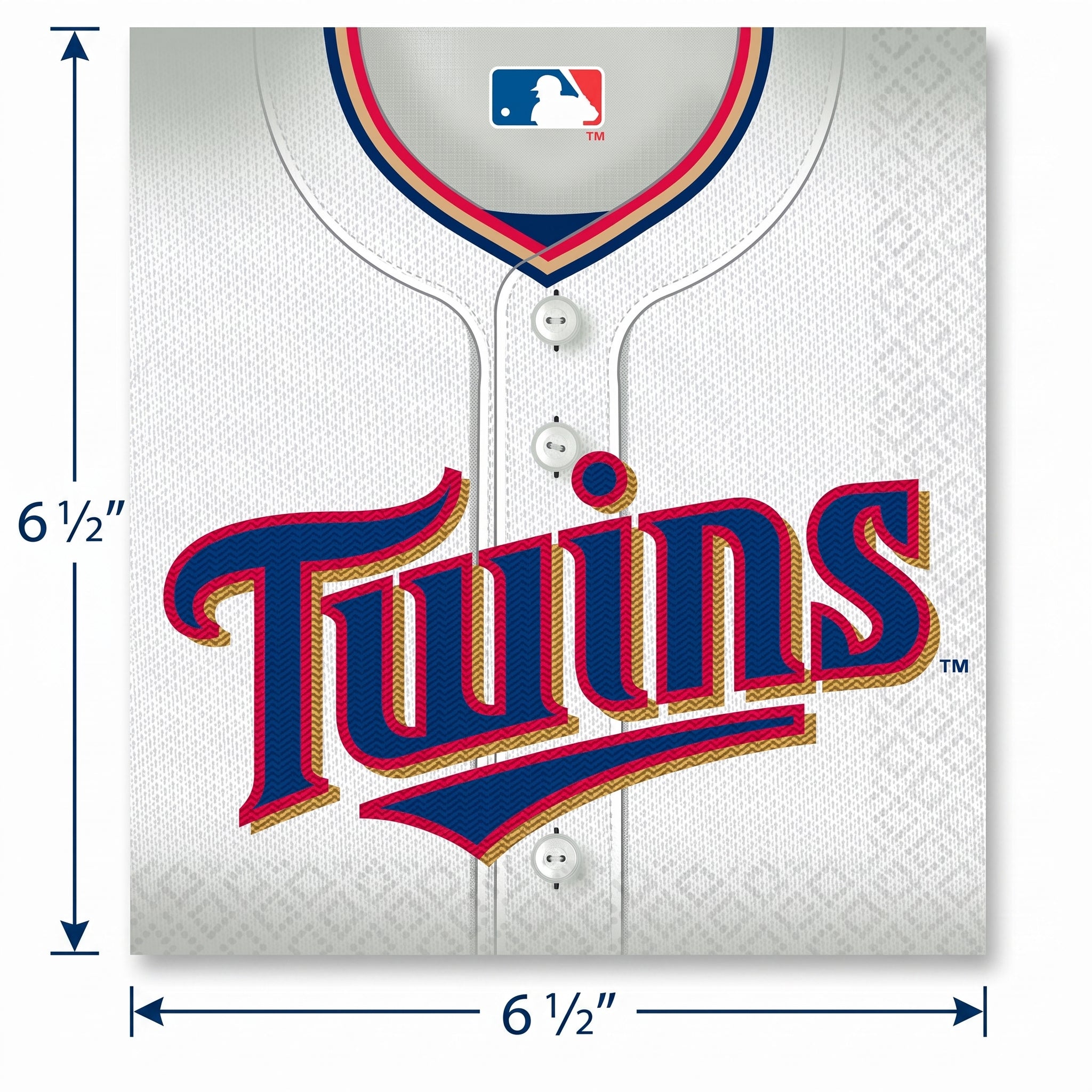 Minnesota Twins MLB Lunch Napkins - 6.5 In. x 6.5 In., 16-Pack