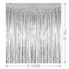 Silver Metallic Door Curtain - 3' x 8'
