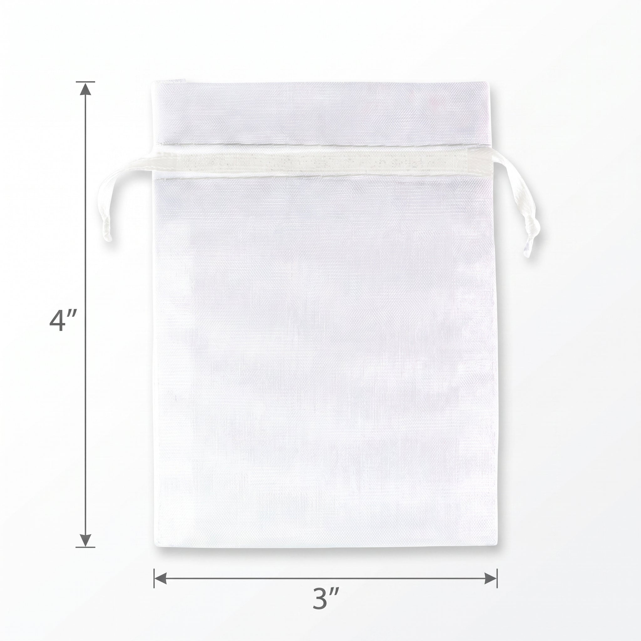 Elegant White Organza Favor Bags - 24 Pack