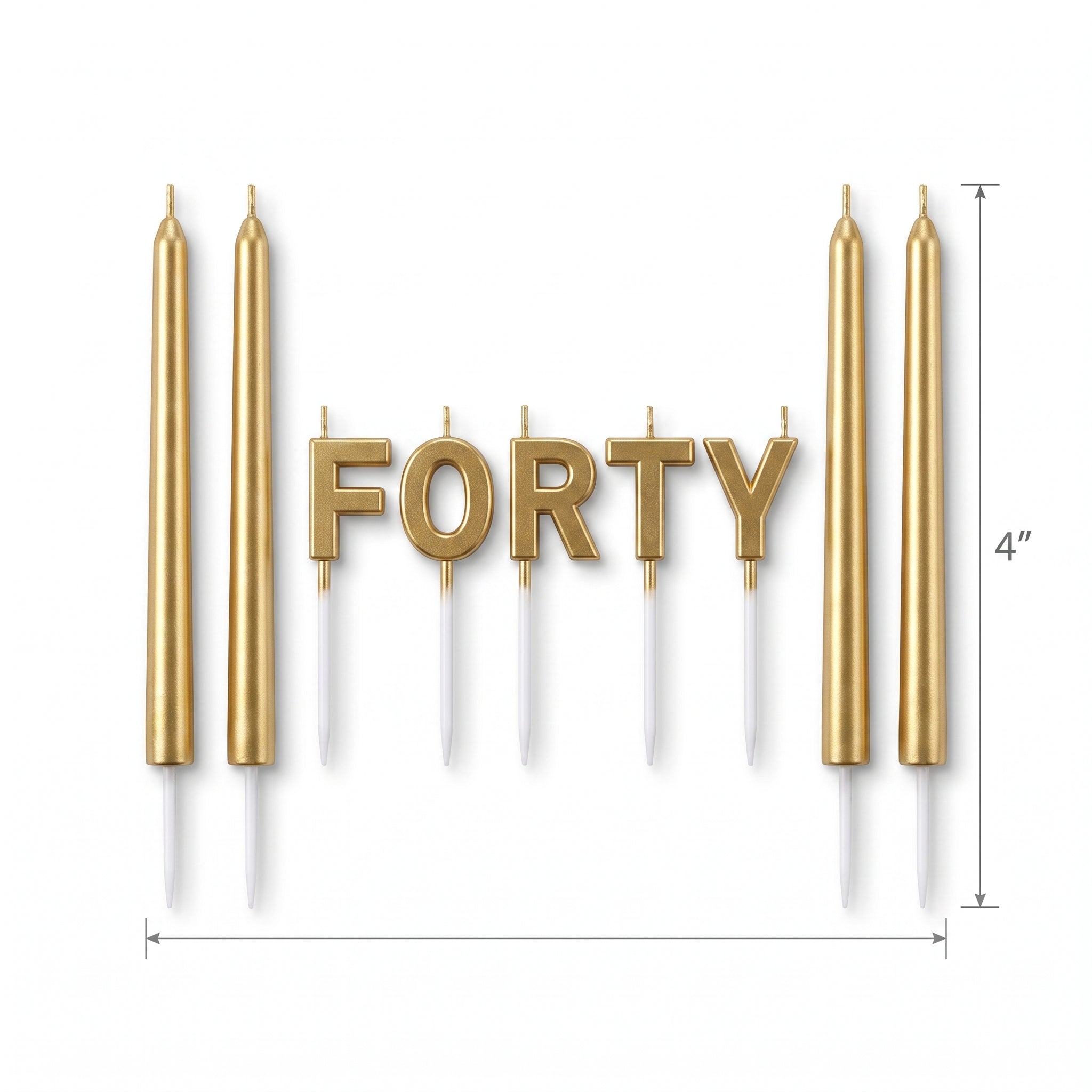 Golden Age 40th Birthday Candle Pick Set