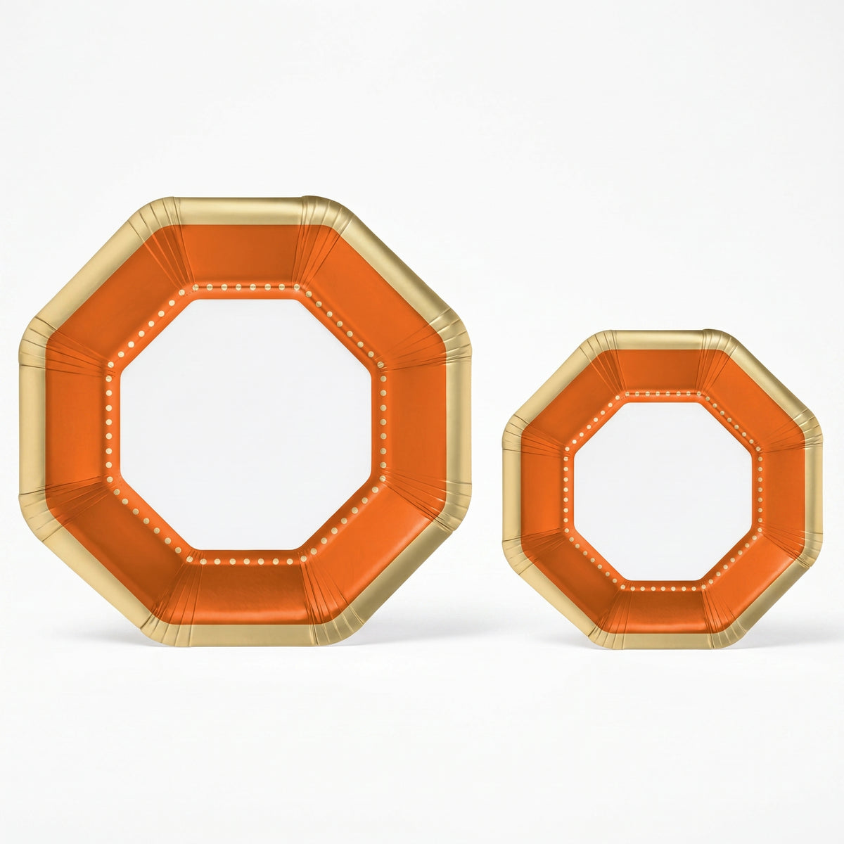 Premium Orange Octagonal Paper Plates | 10"
