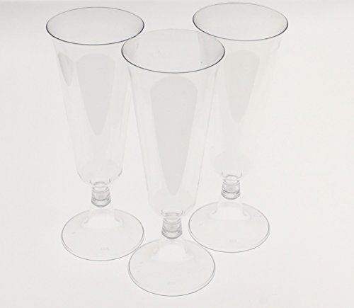 5 Oz. Clear Plastic Flute Glasses | 12 Count