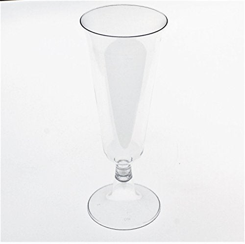 5 Oz. Clear Plastic Flute Glasses | 12 Count