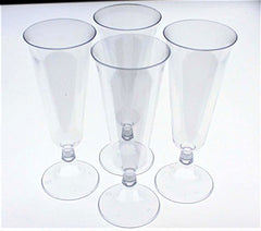 5 Oz. Clear Plastic Flute Glasses | 12 Count