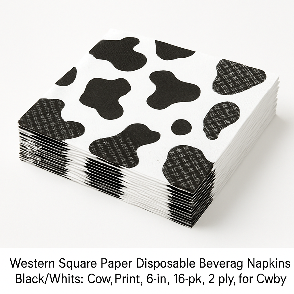 Yeehaw Western Beverage Napkins, 5-Inch, 16-Pack