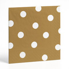 Gold Dot Border Beverage Napkins - Printed Ensemble