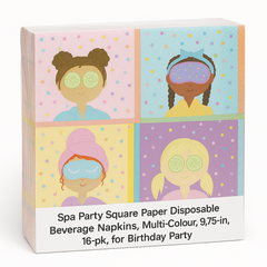 Spa Party Hot Stamped Beverage Napkins, 9.75-Inch, 16-Pack