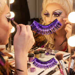 Self-Adhesive Purple Tinsel False Eyelashes