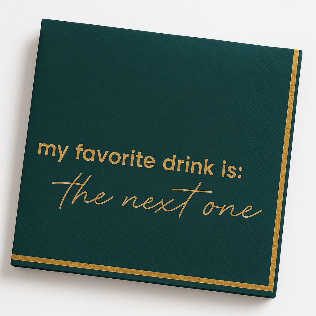 My Favorite Drink Is...' Foil Stamped Beverage Napkins - 20 Count