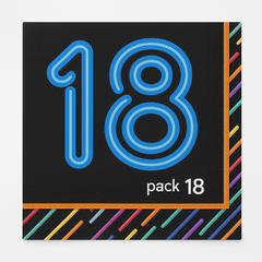 Neon 18th Birthday Beverage Napkins ‚Äì Pack of 18