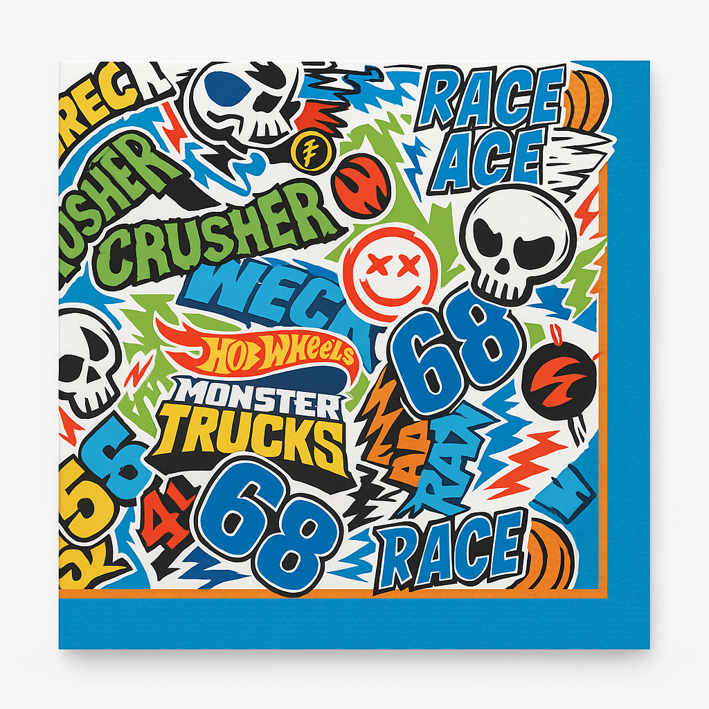 Hot Wheels Monster Trucks Beverage Napkins