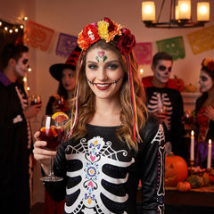Day of the Dead Floral Skull Headband