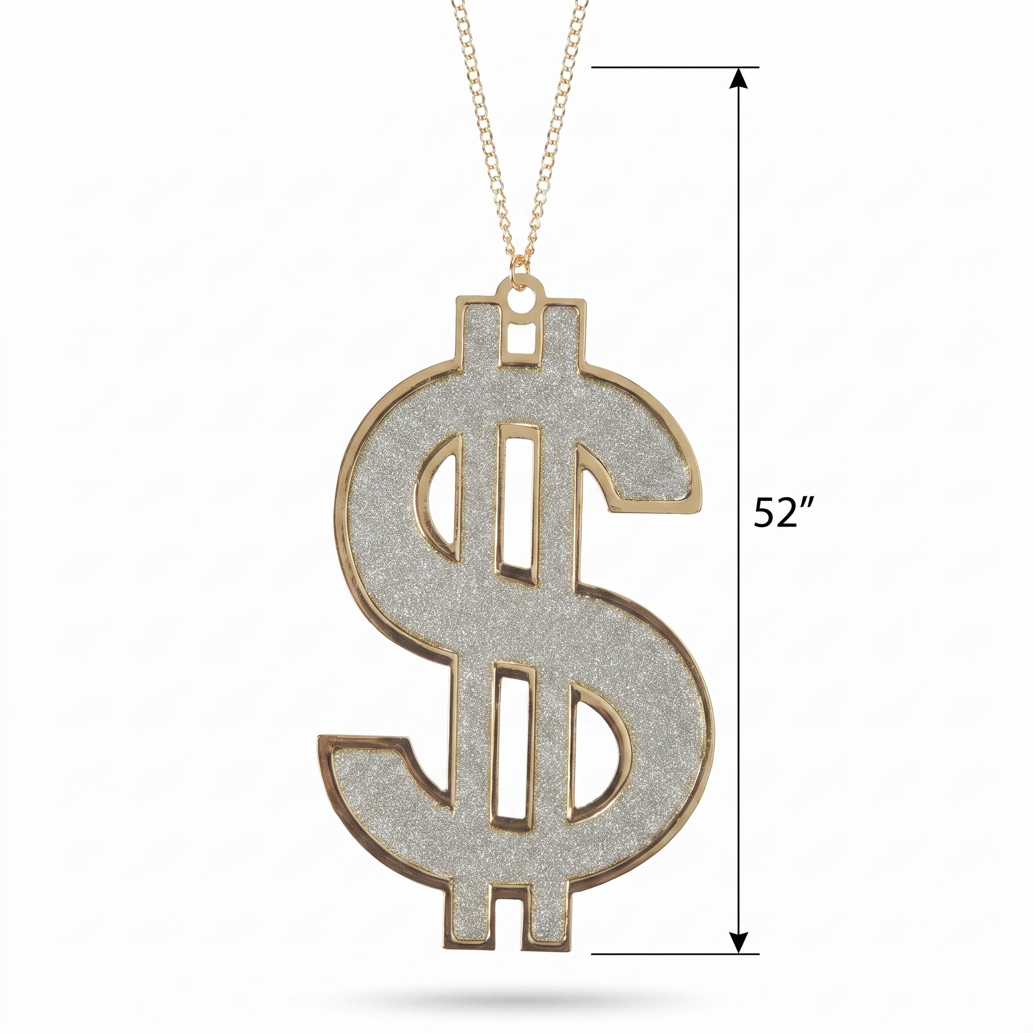 Dollar Sign Necklace Choker - 1990s Hip-Hop Costume Accessory