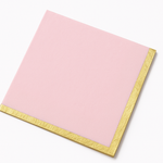 Elegant Pink and Gold Hot Stamped Luncheon Napkins - 6.5 In. x 6.5 In.