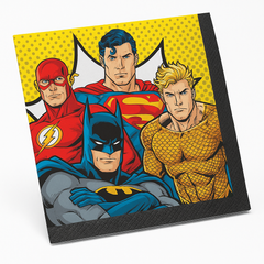 DC Justice League Heroic Lunch Napkins - 6.5 In. x 6.5 In. - 16 Pack