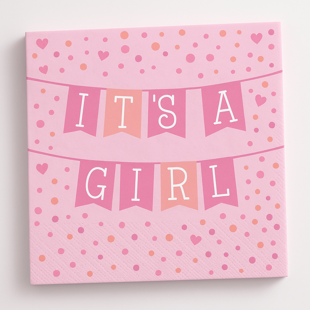 "It's a Girl" Baby Shower Luncheon Napkins
